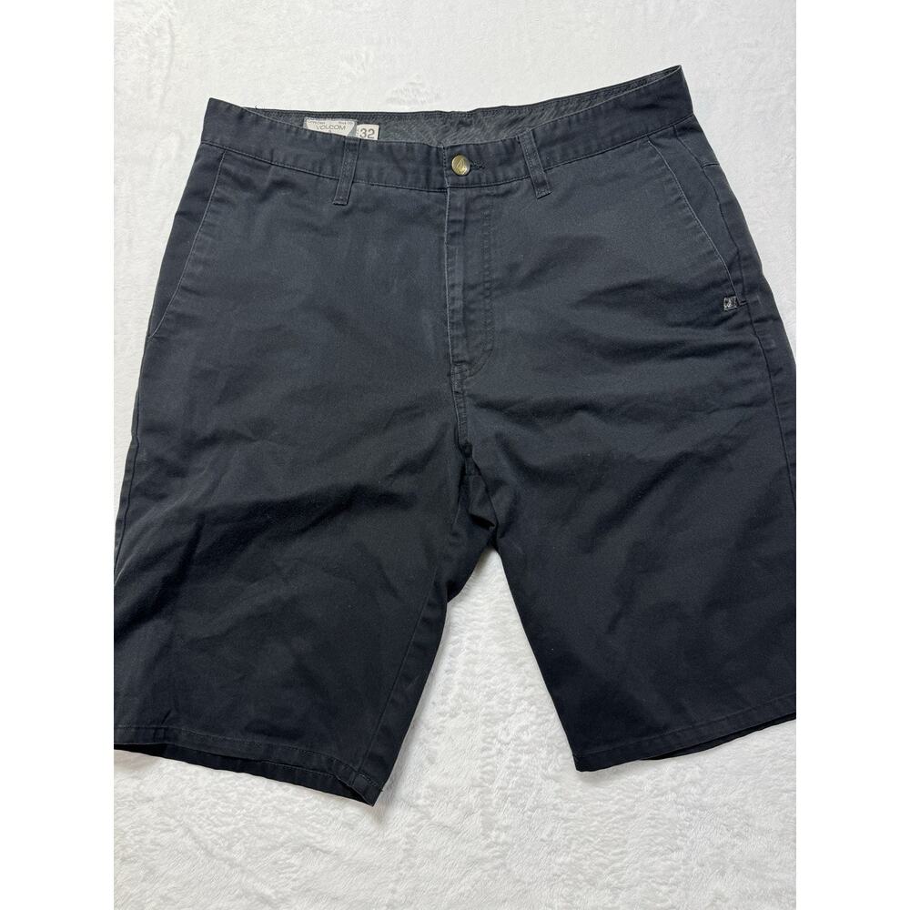 Volcom Mens Size 32 Chino Shorts Black Cotton Corporate Class